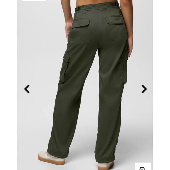 prAna NEW Stretch Zion Cargo Pant Womens 10 x33 Green Hiking High Rise Cinch Hem - Picture 4 of 16